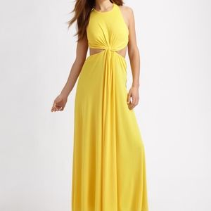 BCBG- Yellow Olesha Draped Dress